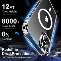 Ultras ch lanke klare magnetische Handy hülle für iPhone 16 15 14 Pro Max Plus 12 13 Mini 11 Handy hülle stoß feste transparente Bucht