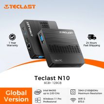 Teclast N10 Mini PC Intel N4000 Windows 11 Pro DDR4 6GB 128GB Podwójne wyjście 4K HD Desktop WiFi 5 Pocket MinI PC Komputer biurowy