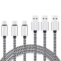 USB Type C Cable 2.4A Fast Charging Battery Charger Wire Woven Nylon Data Cable Mobile Phone Charger For Huawei Samsung USB C