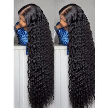 Peluca Frontal de encaje de onda profunda de 40 pulgadas sin pegamento lista para usar pelucas de cabello humano rizado de agua prearrancado 13x4 13x6 HD con encaje Frontal para mujeres