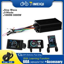 Ebike Sine Wave Three mode controller set 60A 48V 60V 72V Color UKC1 Display Compatible Hall and Hall free Hub Motor Controller