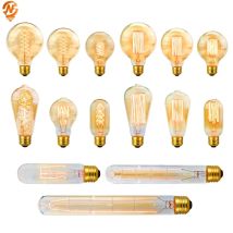 Retro Edison Glühbirne E27 220 V 40 W A19 A60 T10 T45 T185 ST64 G80 G95 Filament Vintage Ampulle glühlampe Edison Lampe