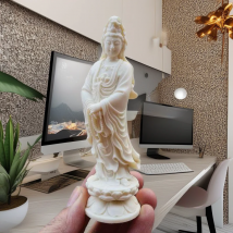 Guanyin-Figuren aus Kunstharz, chinesische Buddha-Statuen, Zuhause, Wohnzimmer, Zimmer, Büro, Feng Shui-Dekorationsstatue, 4,71 Zoll