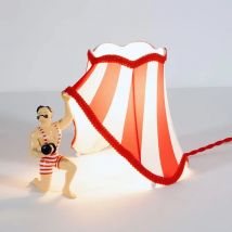 Nordic Modern Study Decorative Lamp Retro Striped Bedside Lamp Circus Modeling Light Vintage Powerman Creative Desk Lamp
