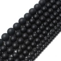 6/8/10mm Großhandel Naturstein Runde Schwarz Matte Onyx Lose Spacer Perlen für Schmuck Machen DIY armband Halskette Zubehör