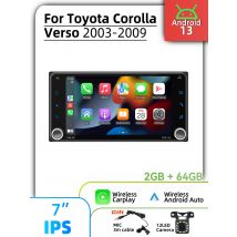 Car Multimedia 7" Stereo for Toyota Corolla Verso 2003-2009 Wireless Carplay Autoradio 2Din Android Radio Head Unit GPS BT WIFI