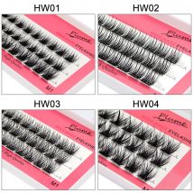 Moonlily 3D Silk Lash Extensions Luźne, segmentowane rzęsy DIY w kępkach, super miękkie, naturalny styl, do samodzielnego makijażu, rzęsy sztuczne.