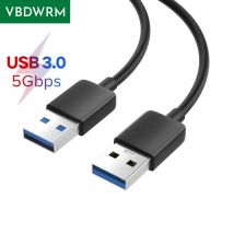 Kabel USB 3.0 Krótki kabel USB 3.0 męski do męskiego typu A do wentylatora/podkładki chłodzącej laptopa, aparatu fotograficznego, koncentratora USB, przełącznika, podwójnego kabla męskiego USB A