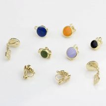 Impostazioni per orecchini con clip per orecchio rotondo in smalto in lega di zinco Connettore per orecchini 6 pezzi/lotto per orecchini fai-da-te che creano accessori