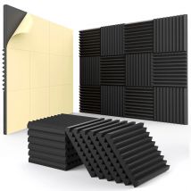 12-pak paneli akustycznych samoprzylepnych, dźwiękoszczelne panele ścienne 1X12X12 cali Szybkie odzyskiwanie Dźwiękoszczelne panele piankowe o dużej gęstości
