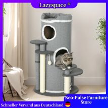Lazyspace 99 cm 3 livelli Tiragraffi per gatti con letto per gatti Palla giocattolo e piattaforme, Corde in sisal Torre da arrampicata per gatti, Mobili per gatti