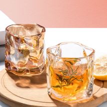 Gianxi transparente Glas becher Gletscher Wein Whisky Kaffeetasse Haushalt Trink saft unregelmäßige Form Tassen Trink geschirr