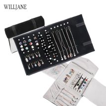 Tragbare Schmuck-Rolltasche, Halskette, Reise-Aufbewahrungstasche, Organizer für Halskette, Armband, Ohrringe, Ring, Armreif, Uhren, Präsentationstasche