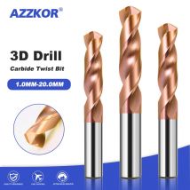 Hartmetall Legierung 3D Bohrer Wolfram Stahl Super Fest Edelstahl Twist Bit Gerade Griff Solide Intervall Bronze Für CNC