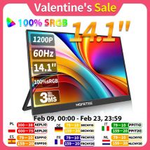 Hgfrtee 14,1 Zoll mobiler tragbarer Monitor ips zweiter Spiel bildschirm erweitertes Display für Laptop mit Halterung für Xbox/Himbeer-Pi