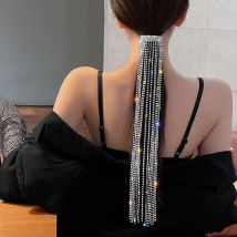 FYUAN Shine Voller Strass Haarnadeln für Frauen Bijoux Lange Quaste Kristall Haar Zubehör Hochzeit Bankett Schmuck