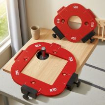 Aluminum Round Corner Radius Template Set - Router Table Jig for Woodworking, Arc Cutting Aid with Removable Clip, Sizes R10-R50