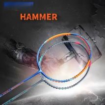 Original   4U 5U 6U Hochspannungs-Badmintonschläger TK-HMR Badmintonschläger 100 % Carbon-Trusterhammer mit geschwungenem
