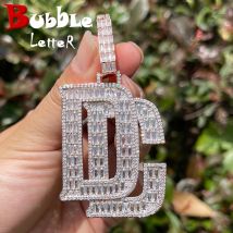 Blase Brief Baguette Halskette für Männer Traum Chaser Anhänger Zirkonia aaaaa Charms Hip Hop Schmuck