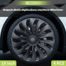 Set di 4 Copricerchi Stile Tempesta Destra e Sinistra per Tesla Model 3 Highland 2023-2026 – 18 Pollici – Accessori Ruota