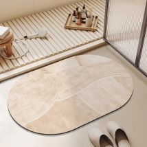 Badezimmerteppich, rutschfest, stark saugfähig, Fußmatten, Heimdekoration, beige Streifen, Badematte, Toilette, Eingangsbereich, Teppich Alfombra De Baño