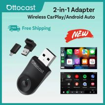 OTTOCAST Mini 2-in-1 Wireless CarPlay Android Auto Adattatore Wireless Plug And Play WiFi Connessione Rapida Dongle Per Toyota Audi Benz