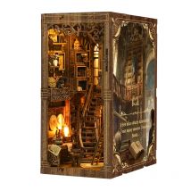 Zestaw DIY Drewniany Book Nook do Samodzielnego Montażu, Domek dla Lalek, Zabawki Budowlane, Podpórki do Książek, Dekoracja na Półkę, Zabawki dla Dzieci, Prezent na Boże Narodzenie