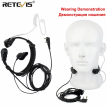 Retevis ETK002 Walkie-Talkie-Headset 2Pin Throat Mic Acoustic Tube Ohrhörer Radio für Baofeng UV5R Retevis RT622 H777 TYT