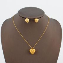 Goldfarbenes Ohrringe- und Halsketten-Schmuckset für Frauen, afrikanisches Dubai-Halsketten-Ohrring-Set für Verlobungsfeier-Accessoires