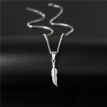 Edelstahl Halsketten Lange Federn Hip Hop Anhänger Kette Choker Charme Mode Halskette für Männer Schmuck Party Freunde Geschenk