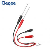 Cleqee P1046 2 Stück 0,7 mm Prüfspitzenkabel, scharfe Punktionsnadeln, Stiftdrähte mit 2 mm Innenfederbuchse für elektrische Prüfung