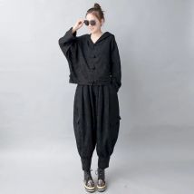 2024 frühling Herbst Mode Casual Anzüge Clan Stil Schnalle Retro Sets Jacquard Strickjacke Hoodie