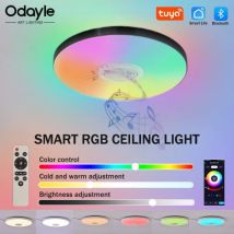 TUYA Smart Speaker LED Ceiling Lamp RGB Bluetooth Remote Control Home Decor Light Living Room Study Bedroom Music Ceiling Light