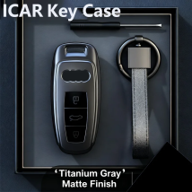 Titanium Gray for Audi A3 A4 B9 A6 C8 A7 S7 4K A8 D5 S8 Q7 Q8 SQ8 E-tron 2018 2019 2020 2021 Car Key Case Cover Fob Accessories