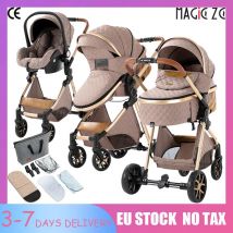 Passeggino 3 in 1 ad alto paesaggio Sistema da viaggio Culla Seggiolino auto Telaio leggero con funzione pieghevole con una sola mano Articoli per bambini