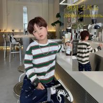 Kinder Mädchen Langarm Shirts 2-7 Jahre Bodenbildung Coole Jungen Streifen Baumwolle T-shirt Teen Lose Casual 2-7 Jahre Kinder Top Kleidung