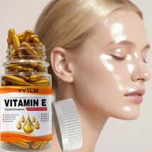 Vitamin E Deep Moisturizing Capsule Essence, Hydrates and Smooths Skin, Contains Plant-Based Squalane, Vitamin C, Deep Hydration and Skin Brightening Essence (0.4Gx90 Capsules)/Bottle-1 Bottle