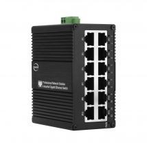 Industrial 12 Ports Ethernet Switch,Din Rail Mount Gigabit PoE Network Switch,Unmanaged 1000M RJ45 Switch,IEEE 802.3af/at/bt