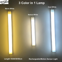 Luce Notturna LED con Sensore di Movimento AITHEA, Lampada da Comodino Ricaricabile USB, Luce Portatile Wireless per Armadio e Scale