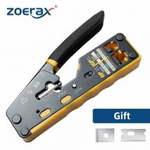 ZoeRax RJ45 Crimpzange Pass Through Ethernet Crimpzange für Cat6 Cat5 Cat5e RJ45-Anschlüsse mit Ersatzklinge