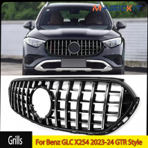 Per Benz GLC X254 2023-24 griglia anteriore stile GTR griglia cromata griglia nera