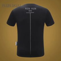 PLEIN SKULL Breathable Fitness Men's T-shirt Classic Retro Summer Fit High Street Short Sleeve Top  Round Unisex Sports Neck Tee
