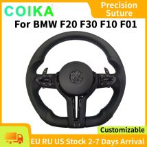 Akcesoria do tuningu i modyfikacji kierownicy BMW F30 F20 F48 M3 F80 F25 E90 E87 X5 E70 F01 F10, czarna perforowana skóra, sportowy styl.