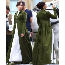 Persuasion Anne Elliot Cosplay Kostüm Grün Regency Ballkleid Jane Austen Hohe Taille Regency Fashion Kleid