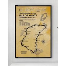 Isle Of Man TT Map Retro Poster, TT Races, Motorcycle Race,Travel ,Adventure Home Decor Prints Wall Art Canvas Unique Gift