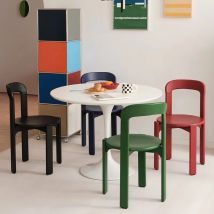 Rey Chair Nordic Beech Solid Wood Plywood Dining Stackable Vintage Curved Backrest Swiss Chair