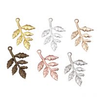 BoYuTe (100 Pieces/Lot) 26*27MM Stamping Brass Leaf Charms Plate DIY Hand Made Jewelry Accessories Wholesale