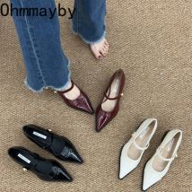 Designer Mary Jane Schuhe mit Dickem Absatz für Damen, Modische Spitze Schuhe Frühling 2026 für Party, Hochzeit und Abschlussball