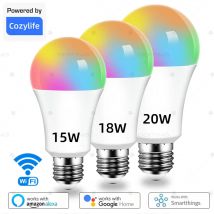 WiFi E27 Lampadina dimmerabile intelligente RGBCW App di luce LED colorata 220V Regolazione dimmerabile Supporto Alexa Google Home Controllo vocale