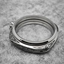 45mm geschnitztes poliertes Uhrengehäuse gebürstet 6497 Gehäuse für eta 6497/6498 mechanisches Uhrwerk 316l Stahl uhr Nachrüst zubehör